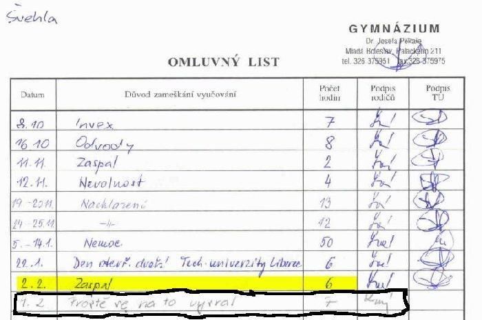 Jak napsat omluvenku do školy?