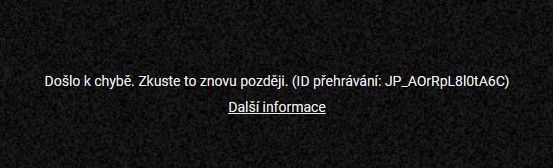 Nehraje YouTube v poště z polané URL adresy
