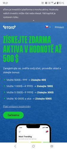 Broker Etoro - akce pro nov et