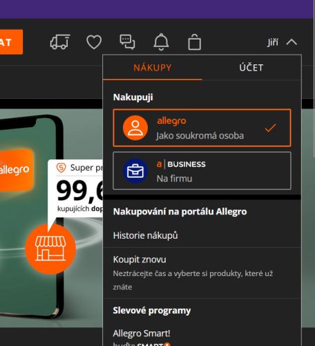 Nejde mi nkup na Allegru pro jednotlivce