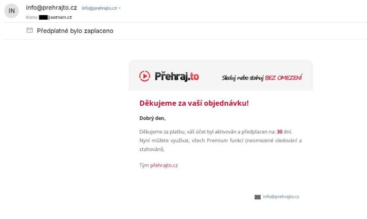 Prehrajto.cz registrace podvod