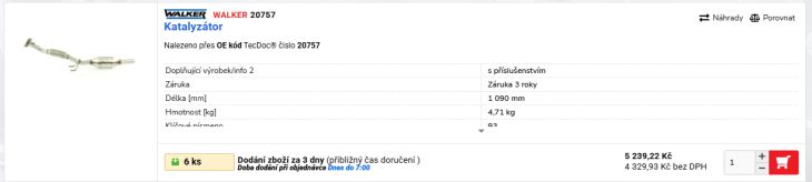 Katalyztor pro Fab 1.4 MPI (AME) Euro 2