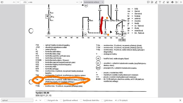 Felicia, starter toci, nenastartuje motor, nesviti kontrolky #12