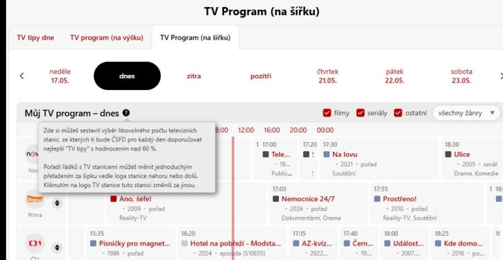 TV program na csfd - smazání stanice #2