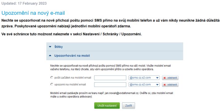 V mailu mám toto chybové hlášení x krát za den