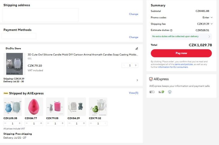 Počítá Aliexpress nové clo dobře?