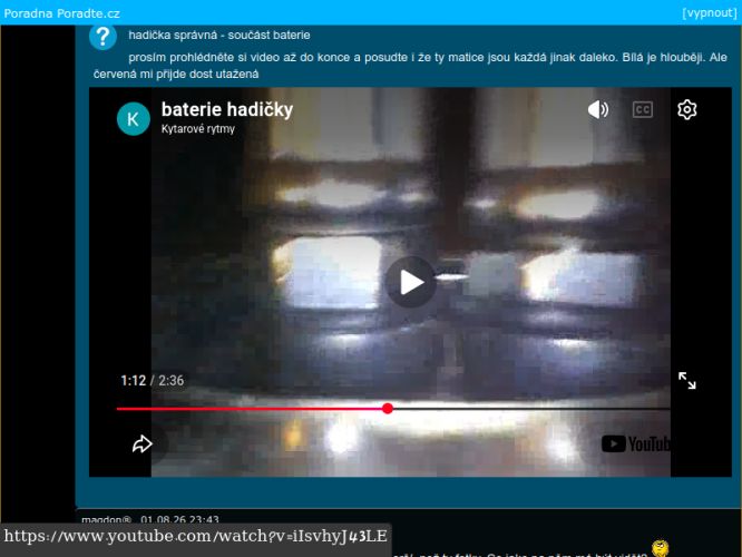 Jak správně připojit hadičky k v. baterii? #4